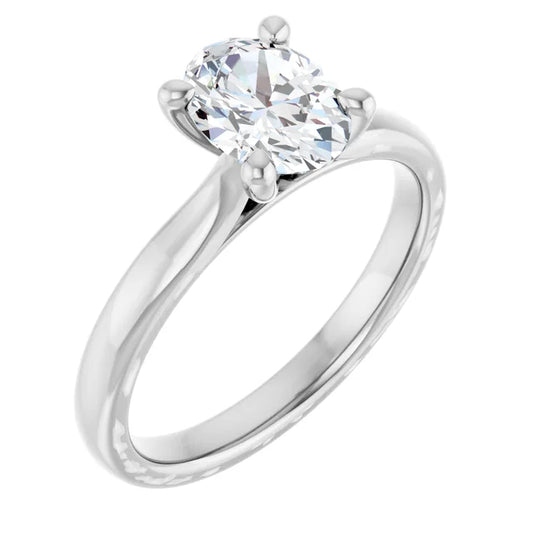 1.00 CT Lab-Grown Oval Cut Diamond Solitaire Engagement Ring