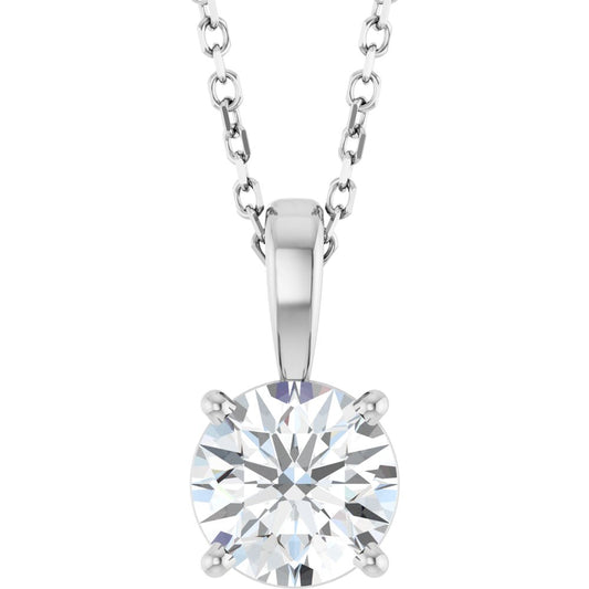 14K Gold 1 Ctw Lab-Grown Diamond Solitaire Necklace