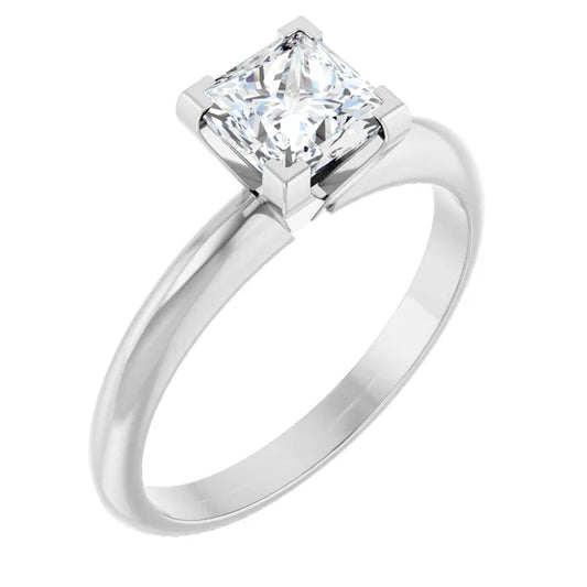 1.00 CT Lab-Grown Princess Cut Diamond Solitaire Engagement Ring