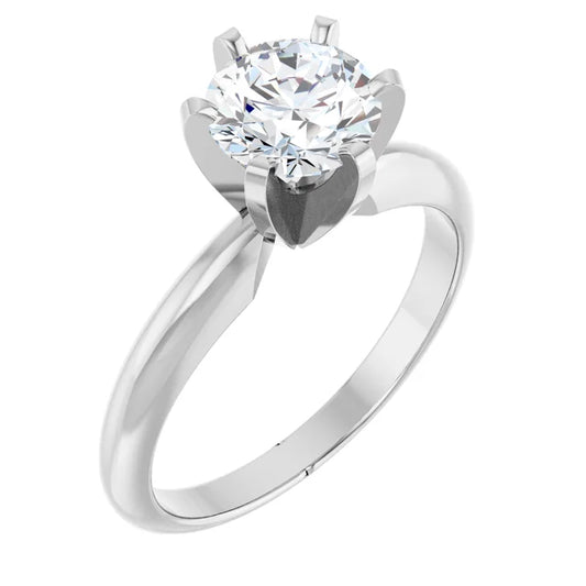 1.00 CT Lab-Grown Round Cut Diamond Solitaire Engagement Ring