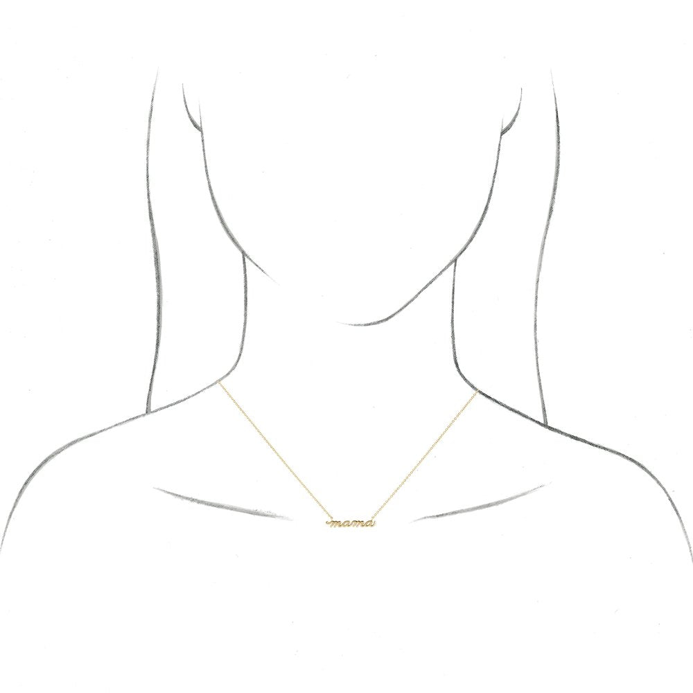 14K Yellow Gold Petite "Mama" Necklace